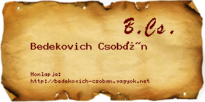Bedekovich Csobán névjegykártya